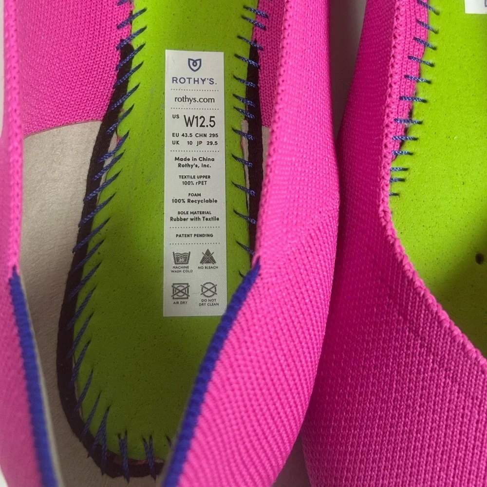 Rothy's Fuchsia Flats with Blue Trim Dragón Fruit - Picture 10 of 11
